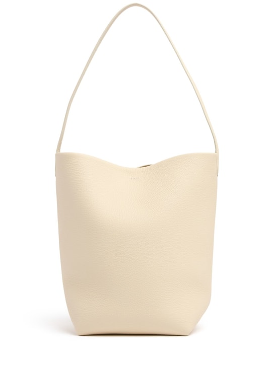 The Row: Medium Lux Park leather tote bag - Fil dişi rengi - women_0 | Luisa Via Roma