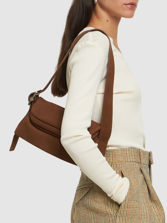 Osoi: Folder Brot nubuck leather shoulder bag - Kahverengi - women_1 | Luisa Via Roma