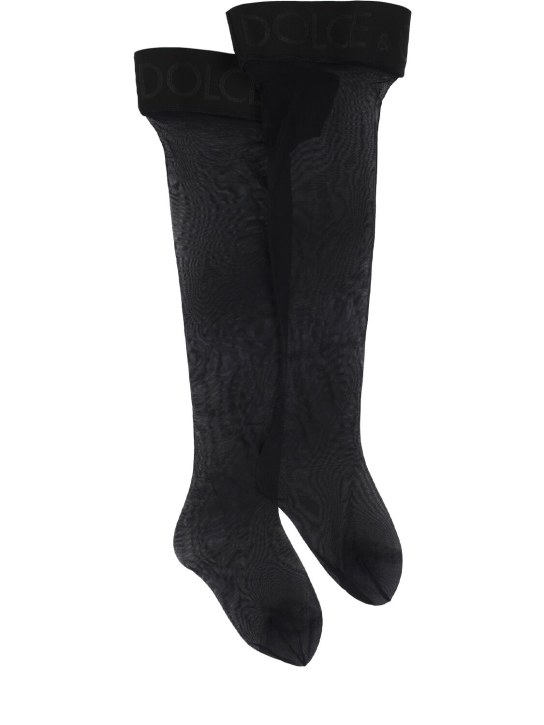 Dolce&Gabbana: Sheer tights - Black - women_0 | Luisa Via Roma