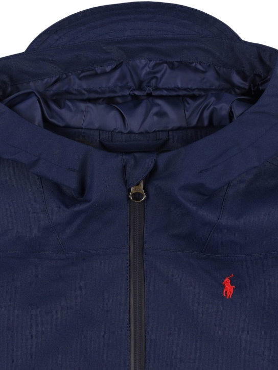 Polo Ralph Lauren: Hooded nylon jacket - Navy - kids-girls_1 | Luisa Via Roma