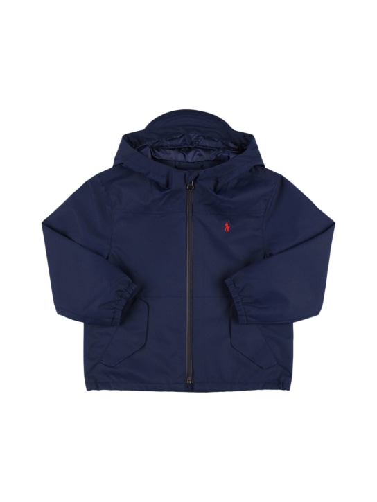 Polo Ralph Lauren: Hooded nylon jacket - Navy - kids-boys_0 | Luisa Via Roma