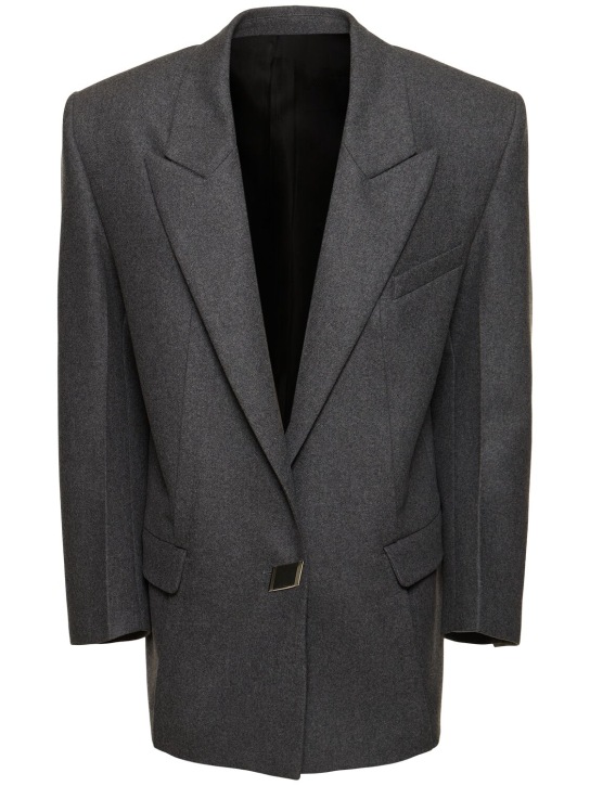 The Attico: Gabardine blazer - Grey - women_0 | Luisa Via Roma