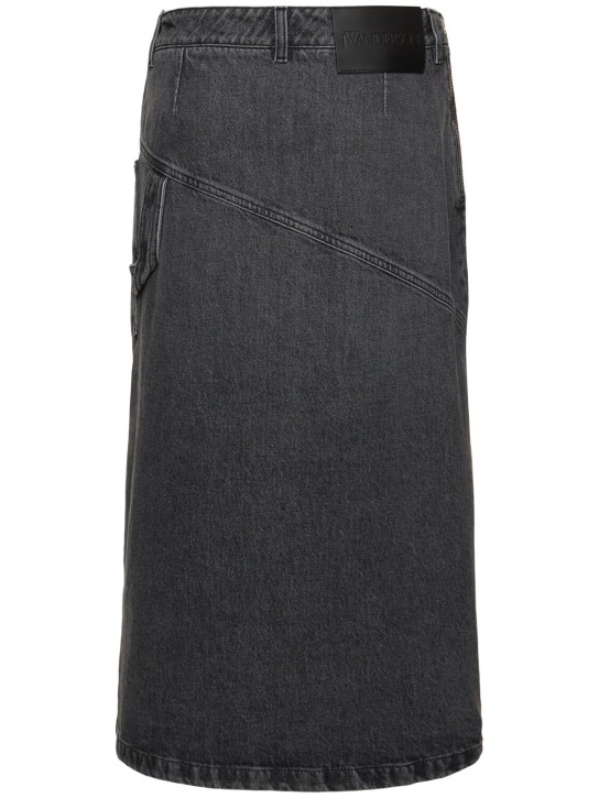 JW Anderson: Gonna midi in denim incrociata - Grigio - women_4 | Luisa Via Roma