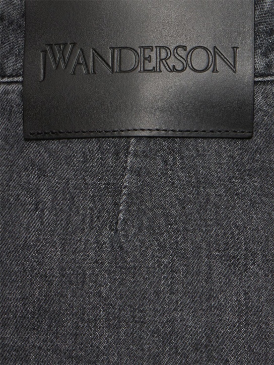 JW Anderson: 扭曲设计牛仔迷笛半身裙 - 灰色 - women_1 | Luisa Via Roma