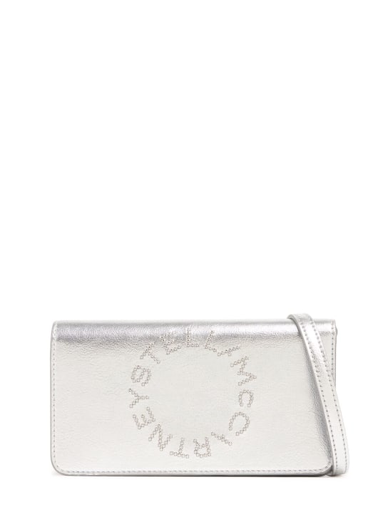 Stella McCartney: Mini Alter Mat metallic faux leather bag - Silver - women_0 | Luisa Via Roma