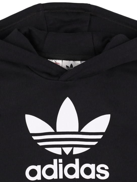adidas Originals: Printed cotton blend hooded sweatshirt - Black - kids-boys_1 | Luisa Via Roma