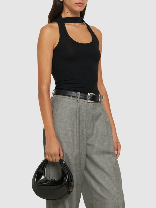 Osoi: Mini Toni leather top handle bag - Box Black - women_1 | Luisa Via Roma