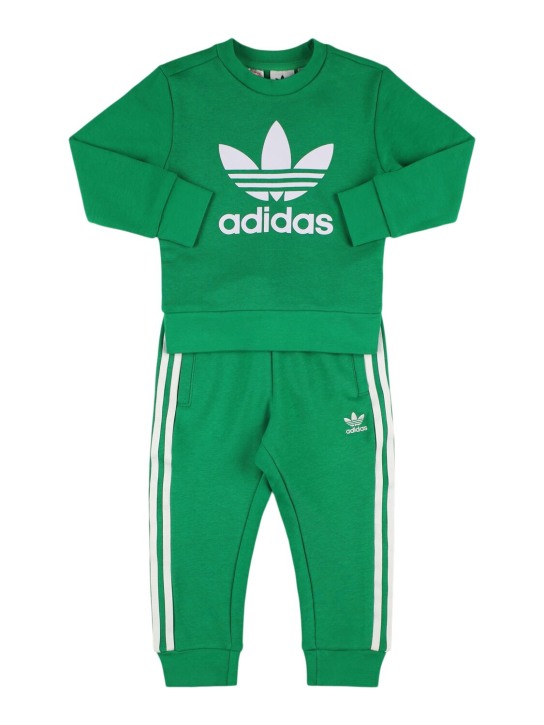 adidas Originals: 混棉卫衣&运动裤 - 绿色 - kids-boys_0 | Luisa Via Roma