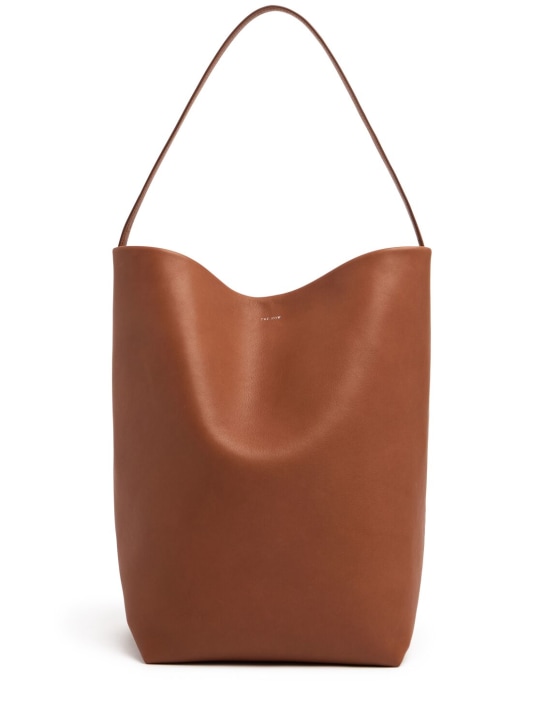 The Row: Large Park saddle leather tote bag - Dark Cuir - women_0 | Luisa Via Roma