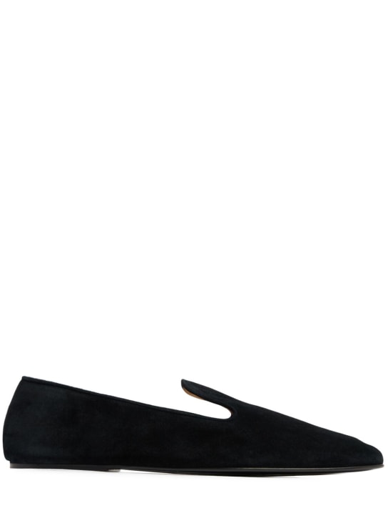 The Row: Brent leather loafers - Black - men_0 | Luisa Via Roma