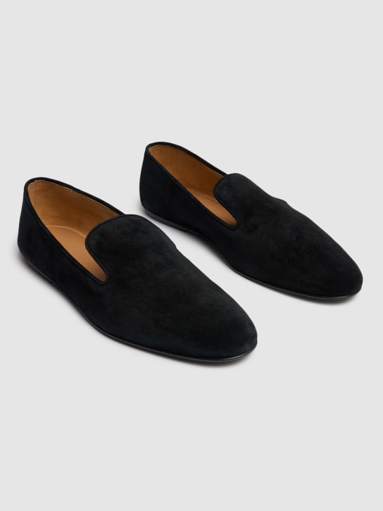 The Row: Brent leather loafers - Siyah - men_1 | Luisa Via Roma