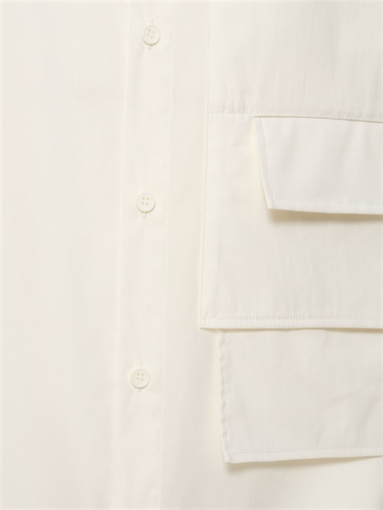 Y-3: Camicia in misto cotone / tasche - Off White - men_1 | Luisa Via Roma
