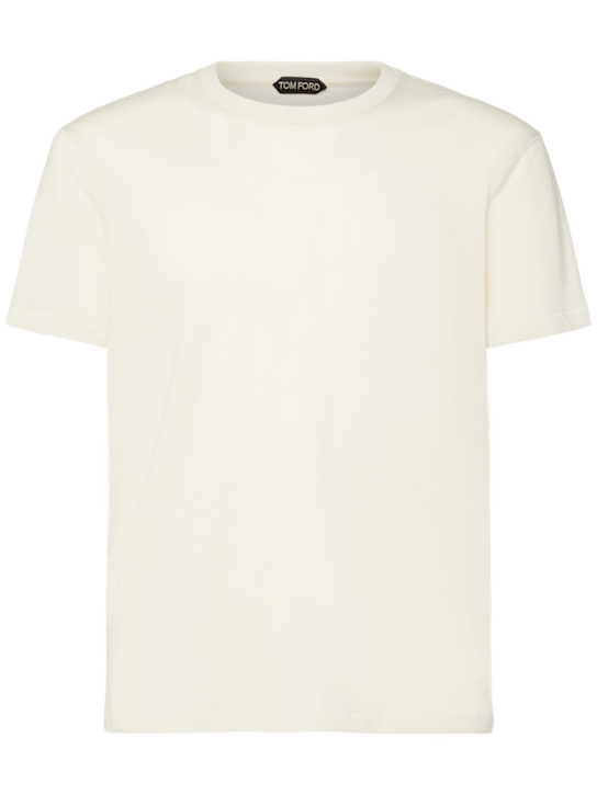 Tom Ford: Cotton mélange crewneck t-shirt - men_0 | Luisa Via Roma