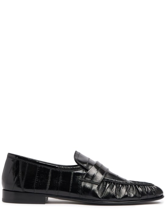 The Row: Soft leather loafers - Black - men_0 | Luisa Via Roma