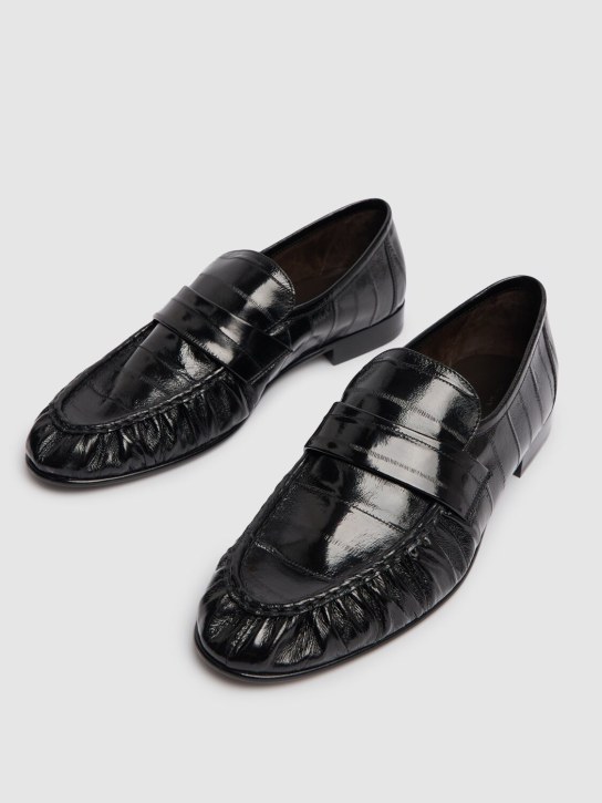 The Row: Soft leather loafers - Black - men_1 | Luisa Via Roma