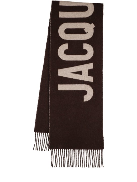 Jacquemus: L'Echarpe Jacquemus wool scarf - Multi/brown - men_0 | Luisa Via Roma
