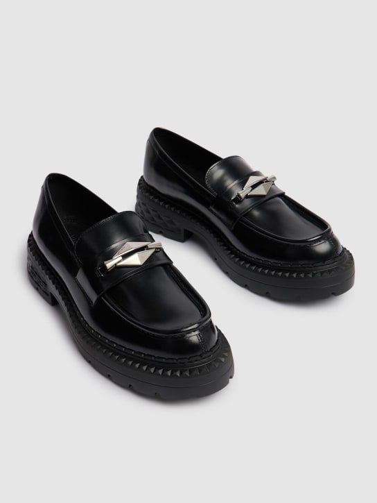 Jimmy Choo: 20mm Marlow leather loafers - Black - women_1 | Luisa Via Roma