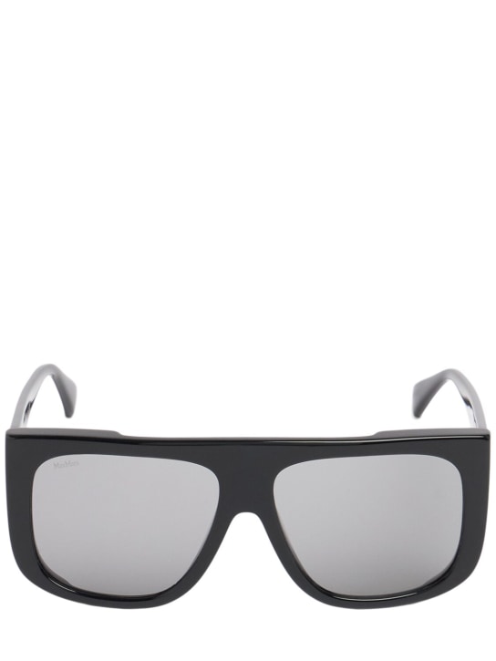Max Mara: Eileen squared acetate sunglasses - Black/Smoke - women_0 | Luisa Via Roma