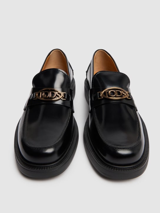 Tod's: 20mm Leather chain loafers - women_2 | Luisa Via Roma