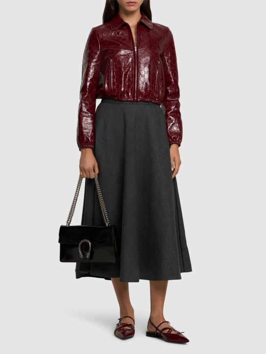 Gucci: Naplack leather bomber jacket - women_1 | Luisa Via Roma