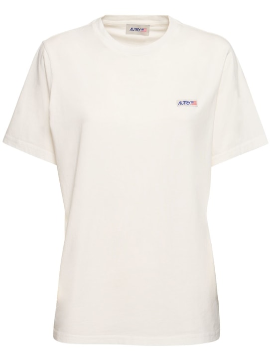 Autry: T-shirt à col rond - Cotton White - women_0 | Luisa Via Roma