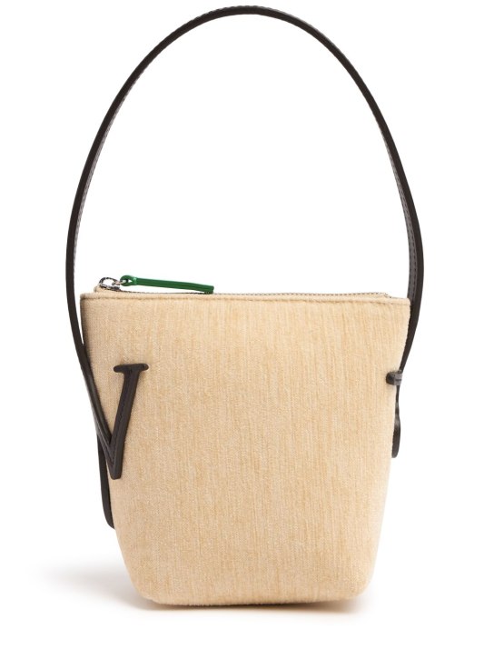 JW Anderson: Mini Anchor Hobo canvas shoulder bag - Beige - women_0 | Luisa Via Roma