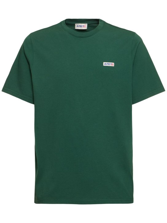 Autry: T-shirt à col rond - Cotton Green - men_0 | Luisa Via Roma