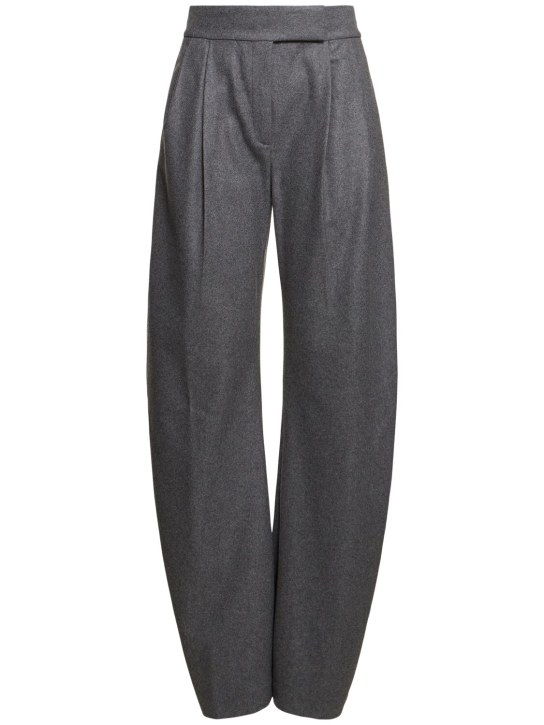 The Attico: Formal wool blend gabardine pants - Grey - women_0 | Luisa Via Roma