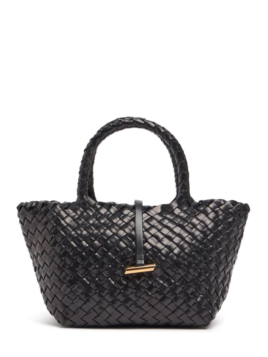 Little Liffner: Mini Basket leather top handle bag - Siyah - women_0 | Luisa Via Roma