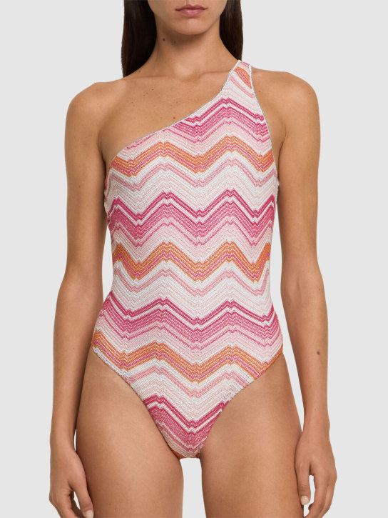 Missoni: Lurex printed one piece swimsuit - Pink/Multi - women_1 | Luisa Via Roma