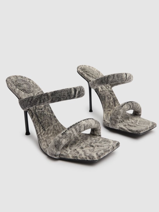 Alexander Wang: 105mm Julie denim sandals - Distressed Grey - women_1 | Luisa Via Roma