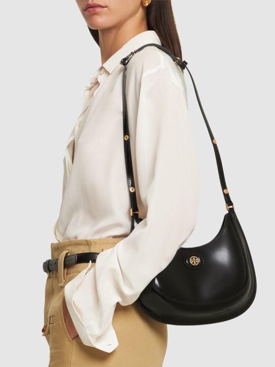 Tory Burch: Robinson leather shoulder bag - Black - women_1 | Luisa Via Roma