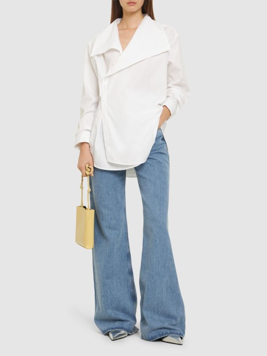 JW Anderson: Cotton poplin shirt w/oversized collar - White - women_1 | Luisa Via Roma