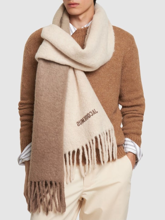 Jacquemus: Sciarpa L'Echarpe Moisson in alpaca - Multi/beige - men_1 | Luisa Via Roma