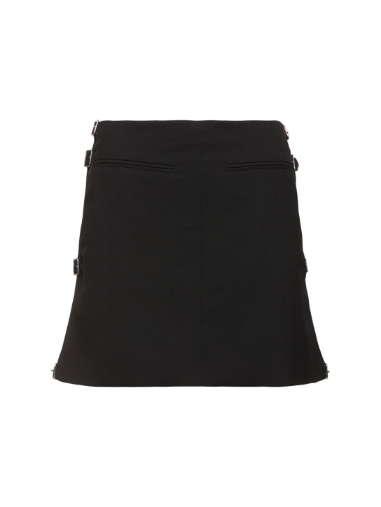 Courreges: Cut-out wool mini skirt - Black - women_0 | Luisa Via Roma