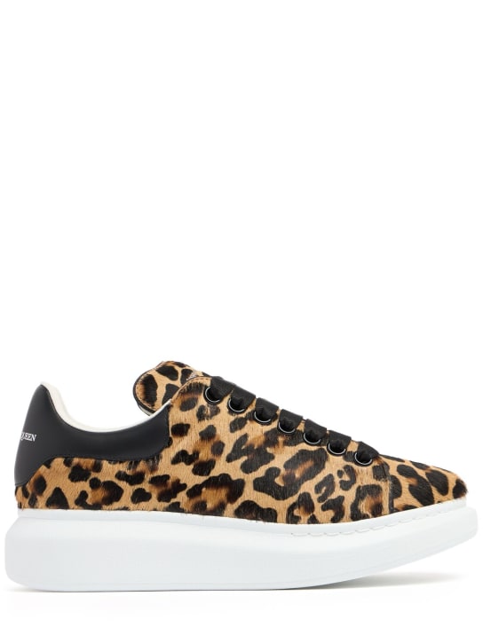 Alexander McQueen: 45mm Leather sneakers - Leopard - women_0 | Luisa Via Roma