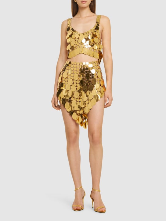 Rabanne: Sequined mini skirt - Gold - women_1 | Luisa Via Roma