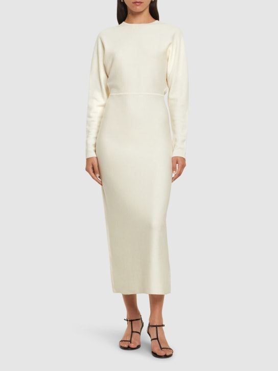 Gabriela Hearst: Semaine raglan sleeve knit midi dress - Ivory - women_1 | Luisa Via Roma