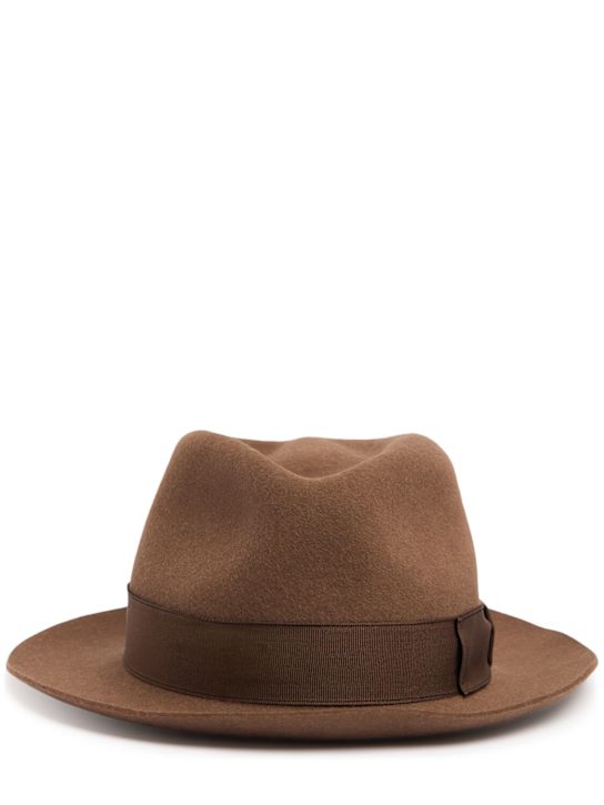 Borsalino: Brushed felt fedora hat - women_0 | Luisa Via Roma