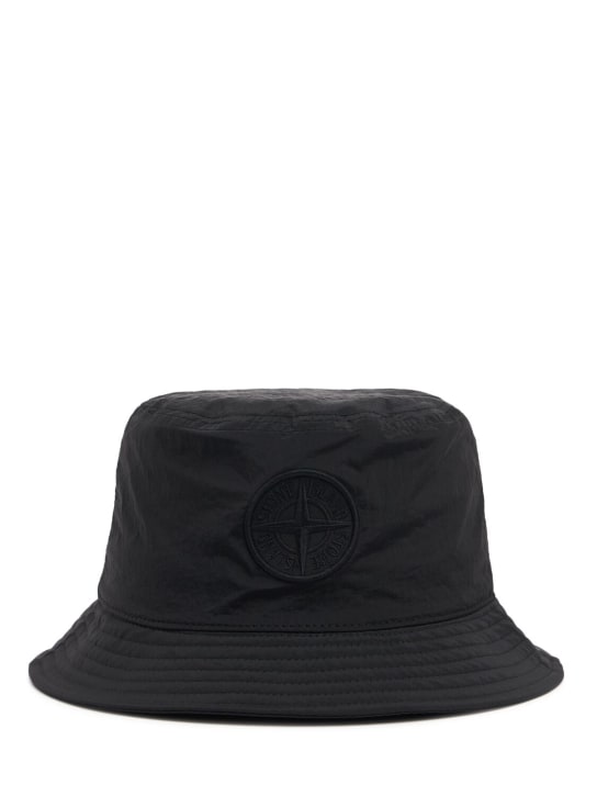 Stone Island: Bucket hat - Black - men_0 | Luisa Via Roma