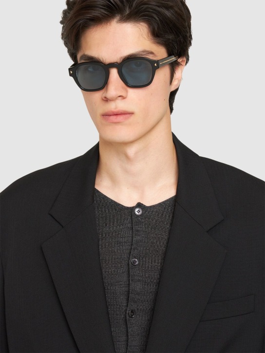 Prada: Square acetate sunglasses - Black/Blue - men_1 | Luisa Via Roma