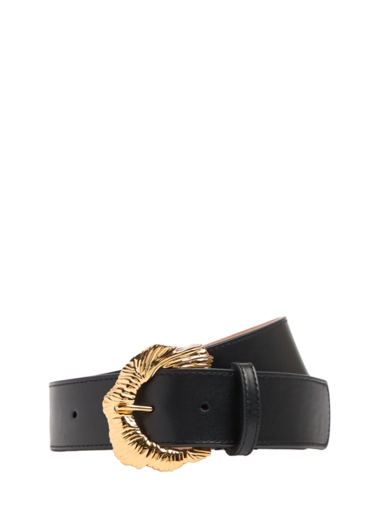 Chloé: Ceinture en cuir Flowers - Noir - women_0 | Luisa Via Roma