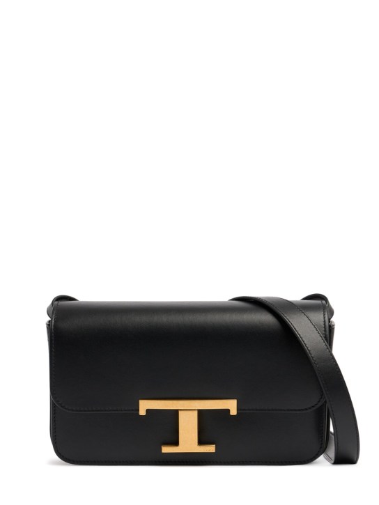 Tod's: Micro Ttt tracollina leather bag - Black - women_0 | Luisa Via Roma