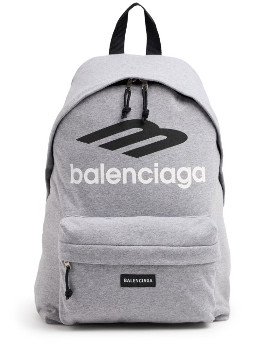 Balenciaga: Explorer cotton blend backpack - Heath Grey - men_0 | Luisa Via Roma