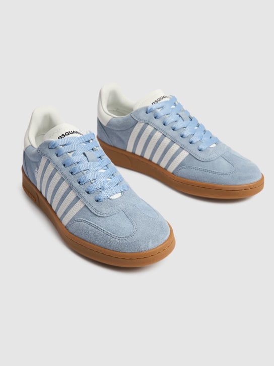 Dsquared2: 20mm Boxer suede sneakers - Blue/White - women_1 | Luisa Via Roma