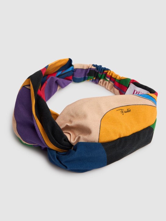 Pucci: Printed cotton jersey headband - Renkli - kids-girls_1 | Luisa Via Roma