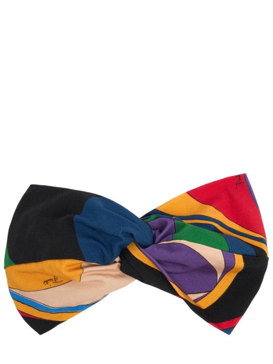 Pucci: Diadema de jersey de algodón estampada - Multicolor - kids-girls_0 | Luisa Via Roma
