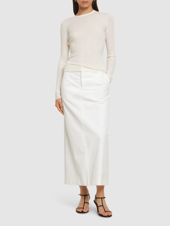 Gabriela Hearst: Browning ribbed cashmere & silk sweater - Ivory - women_1 | Luisa Via Roma