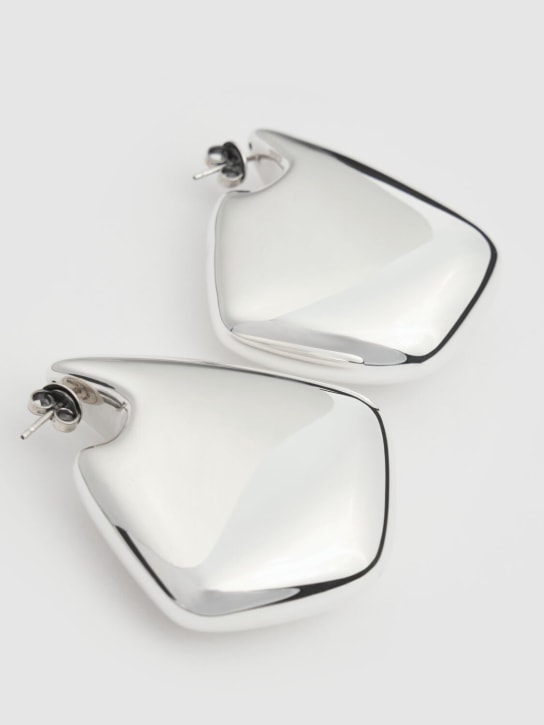 Bottega Veneta: Large Fin sterling silver earrings - Silver - women_1 | Luisa Via Roma