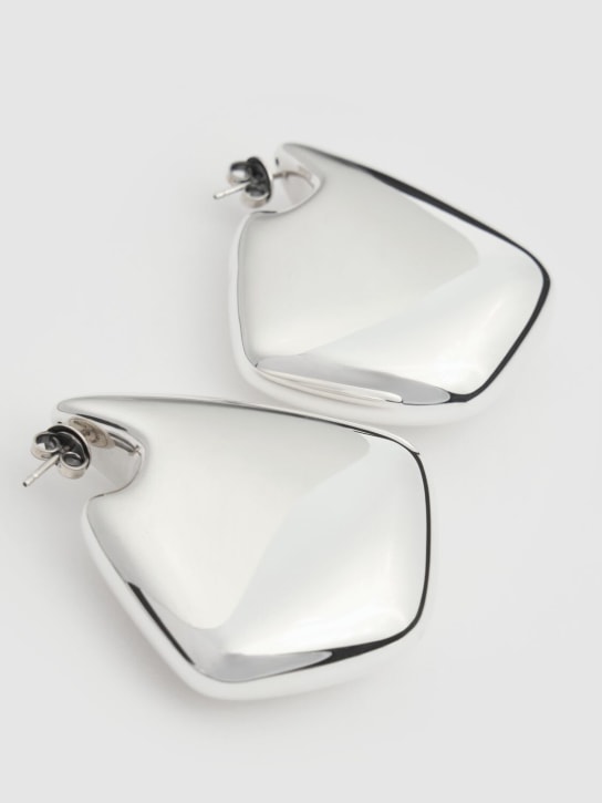 Bottega Veneta: Grandes boucles d'oreilles en argent massif Fin - Argent - women_1 | Luisa Via Roma